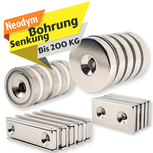 Neodym magnete mit - mit, loch