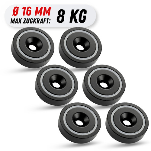 Neodym magnete 16mm - 6x,