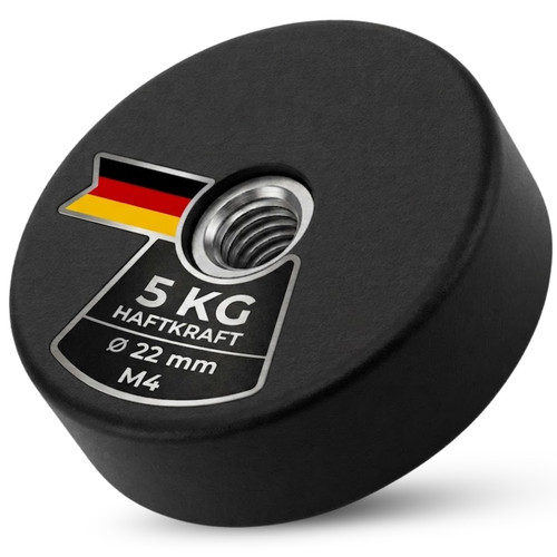 Neodym magnet gummiert 22mm - gummiert,